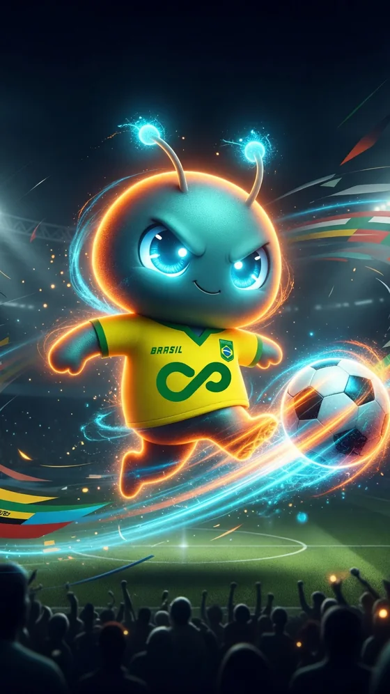 Loopin vestindo a Camisa Loopi no Mundial